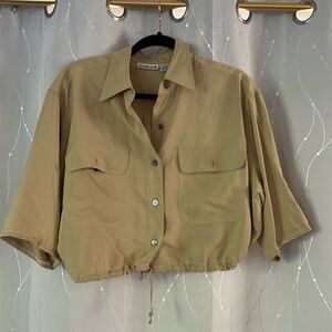 Vintage Anne Klein. Button down crop with draw string